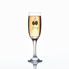 Personalised 60th Birthday Champagne Prosecco Glass Gift  For Her