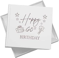 60th Birthday White Photo Album Gift For Her Or Him With Present Design Pack of 5 Wholesale Trade