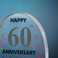 Beautiful Personalised 60th Wedding Anniversary Heart Block In Gift Box