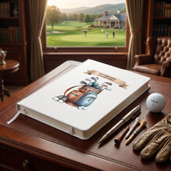 Personalised Golfing Journal Leatherette Notebook Diary For Dad Personalised Notebook ukgiftstoreonline