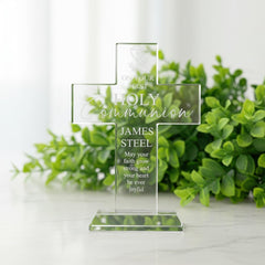 1st Holy Communion Gift, Personalised First Communion Engraved Cross Keepsake Gift For a Boy or Girl