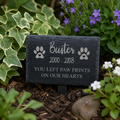 Engraved Memorial Plaque For Pet Dog or Cat- Personalised Pet Grave Stone Slate Marker Personalised Garden Stone Slate ukgiftstoreonline