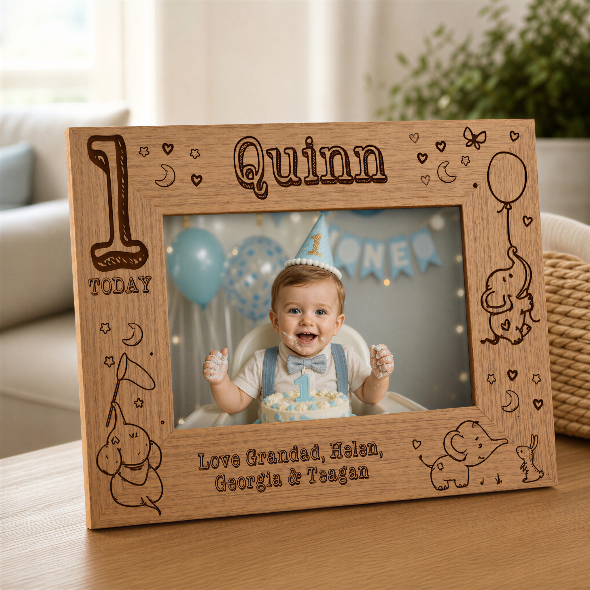 Personalised Baby Boy's First Birthday Photo Frame gift Baby Boy Photo Frame ukgiftstoreonline