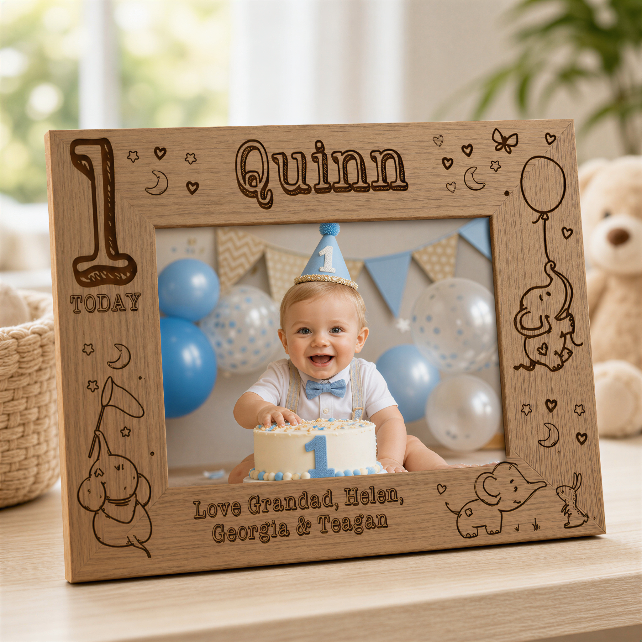 Personalised Baby Boy's First Birthday Photo Frame gift Baby Boy Photo Frame ukgiftstoreonline