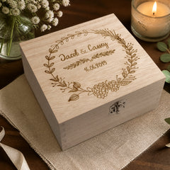 ukgiftstoreonline Personalised Wooden Keepsake Box Wedding Memory Engraved Gifts Any Name Keepsake Memory Box ukgiftstoreonline