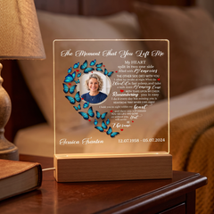 Personalised Photo Memorial Lamp Night Light Condolence Sympathy Gift Heart Butterfly Personalised Heart Gifts ukgiftstoreonline