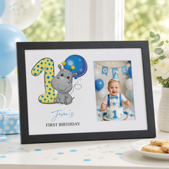 Personalised Baby Boy Photo Frame, 1St Birthday Keepsake Wood Gift Birthday Photo Frame ukgiftstoreonline