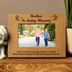 Brother Memorial Frame, Wooden Remembrance Photo Frame, Display Stand Brother Photo Frame ukgiftstoreonline