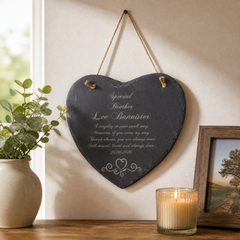 Brother Memorial Plaque, Personalised Slate, 20Cm Heart Honor Personalised Heart Gifts ukgiftstoreonline