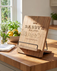 Personalised Daddy's Recipe Book Or Tablet Stand For Kitchen Gift recipe book holder ukgiftstoreonline