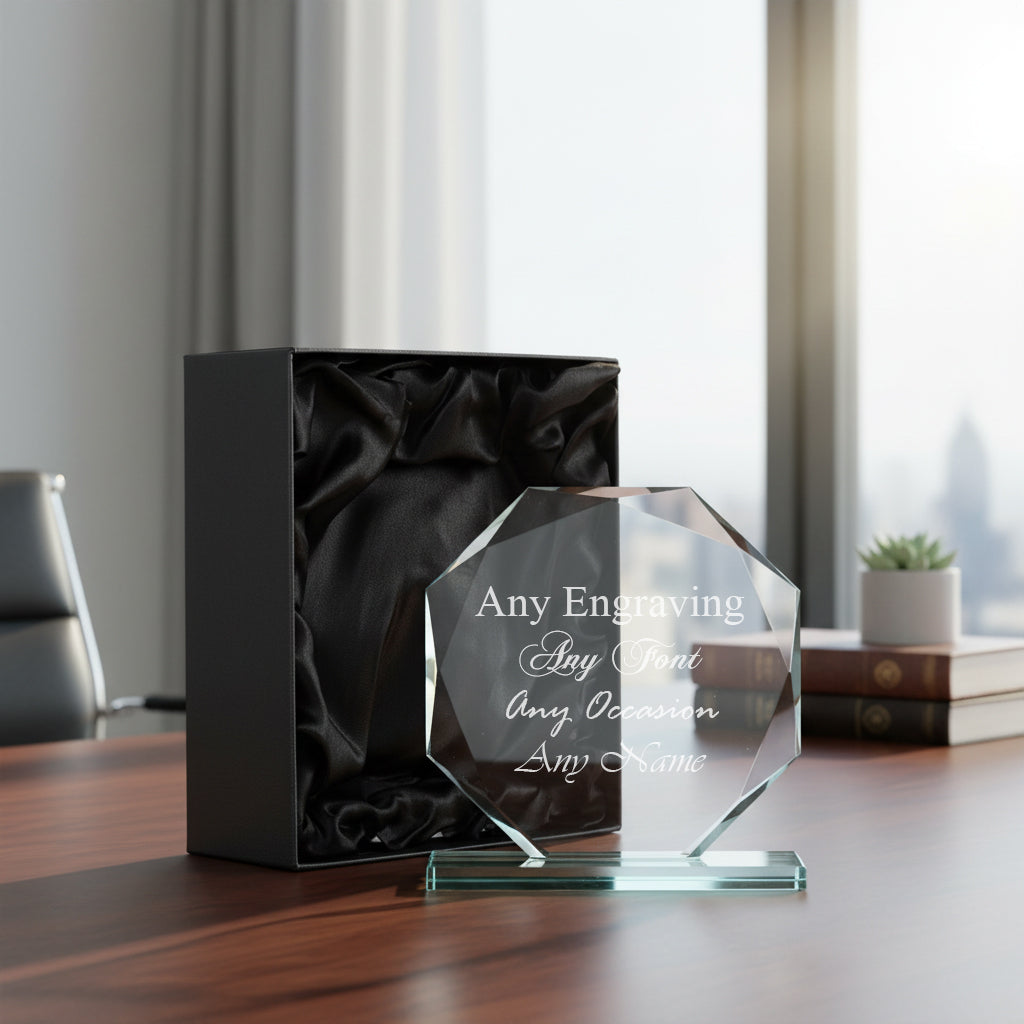 Large Jade Glass Personalised 15cm Trophy Any Engraving or Occasion