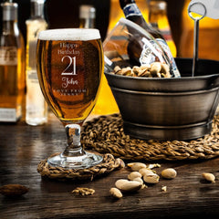 Personalised Any Age Birthday Gift Craft Beer Cider Ale Glass For Him 1 Pint 18th 21st 30th 40th 50th 60th