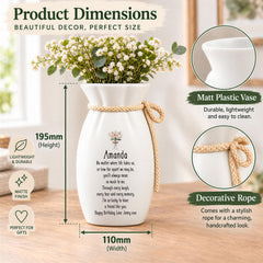 Personalised Flower Vase Gift For Friend, Custom Name, Twine, 195X110Mm ukgiftstoreonline