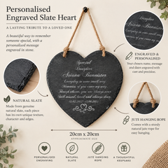 Personalised Daughter Memorial Remembrance Slate Plaque Heart Symbol Personalised Heart Gifts ukgiftstoreonline