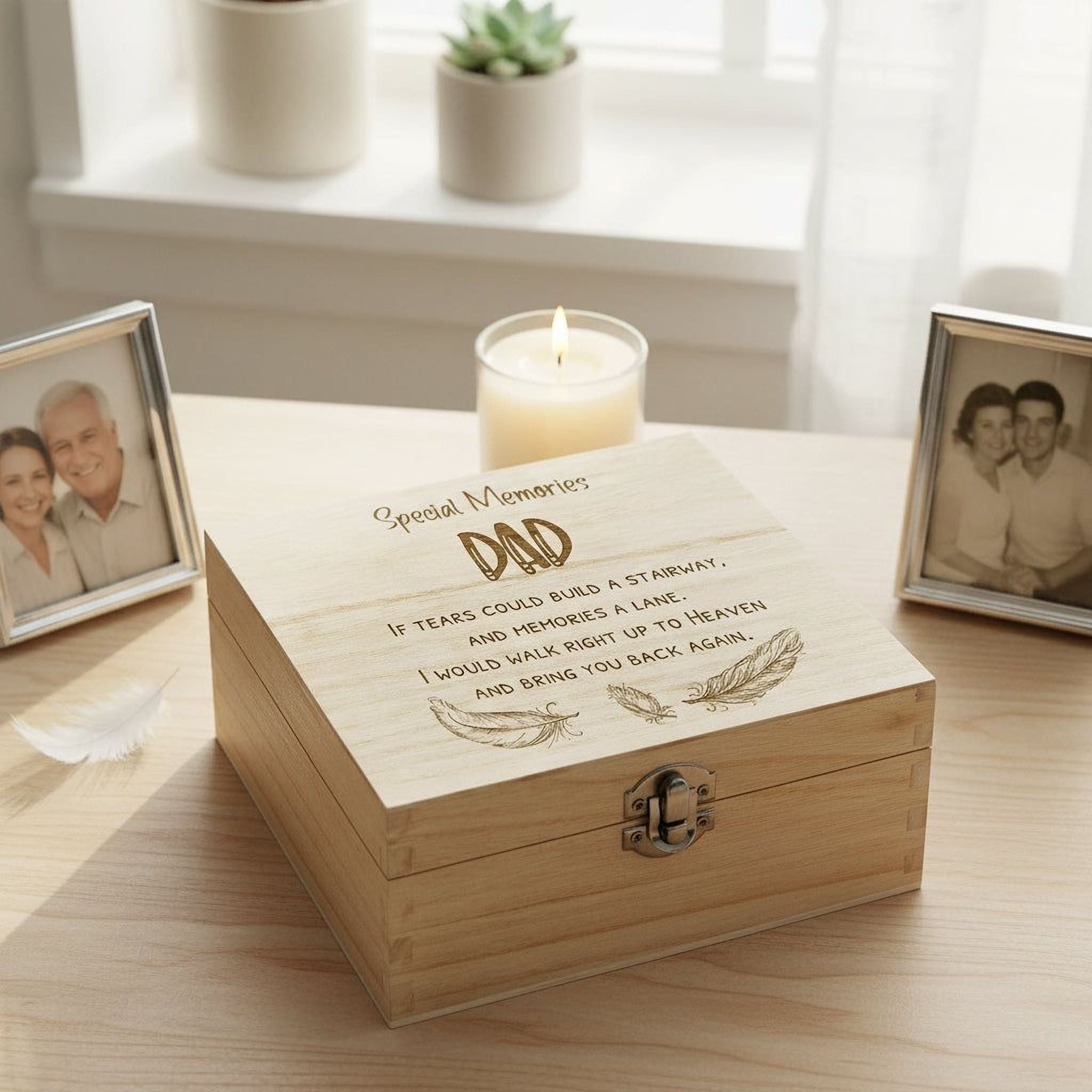 Dad In Loving Memory Engraved Wooden Keepsake Box Gift Keepsake Memory Box ukgiftstoreonline