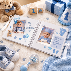 Personalised Baby Boy First Birthday Scrapbook Photo album Scrapbook ukgiftstoreonline
