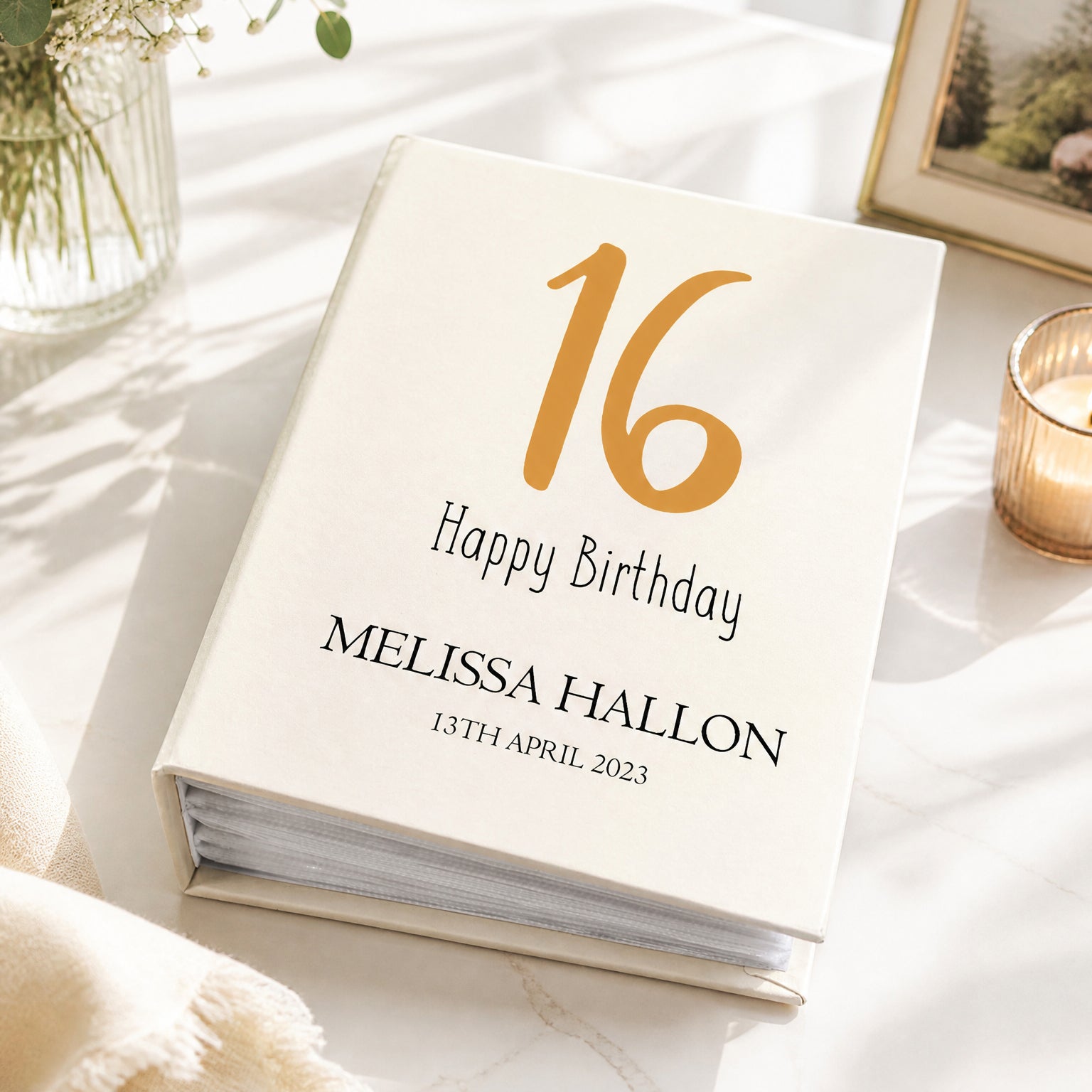 Personalised 16th Birthday Photo Album With Sleeves 100 x 6x4 Capacity Personalised Photo Album ukgiftstoreonline