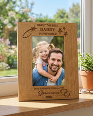Personalised Daddy Photo Frame – Wooden Engraved Best Dad Gift Idea Photo Frame ukgiftstoreonline