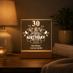 Personalised 30th Birthday LED Night Lamp Keepsake Gift Balloon Design Personalised Lights ukgiftstoreonline