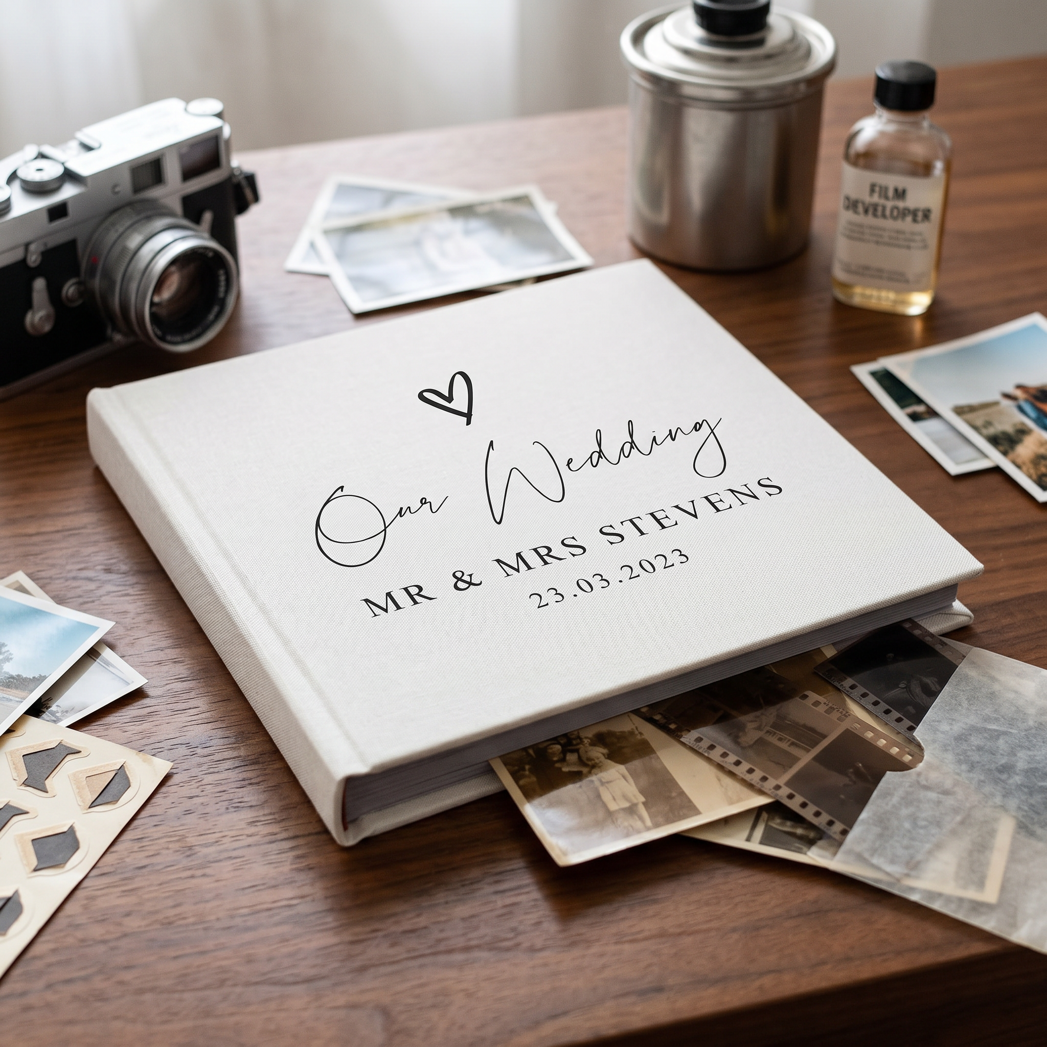 Large Traditional Book Bound Personalised Wedding Photo Album With Heart photo album ukgiftstoreonline