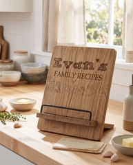 Personalised Family Recipe Book Or Tablet Stand For Kitchen Gift recipe book holder ukgiftstoreonline