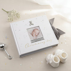 Personalised Christening Day Photo Album Gift With Raised Icons Boxed Christening Photo Album ukgiftstoreonline