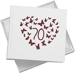 70th Birthday White Photo Album Gift With Butterflies 50 x 6x4 Photos Pack of 5 Wholesale Trade
