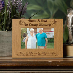 Mum and Dad Memorial Remembrance Photo Frame