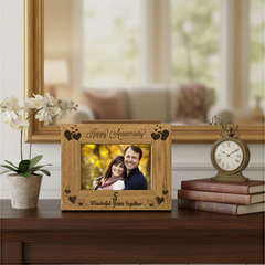 Wooden Anniversary Photo Frame, Happy 5th Anniversary Keepsake Gift Anniversary Photo Frame ukgiftstoreonline