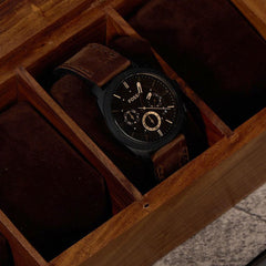 Personalised 4 Watches Solid Wood And Glass Watch Box Gift For Him watch box ukgiftstoreonline