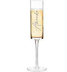 Modern & Elegant Personalised Tall Champagne Prosecco Glass Any Name