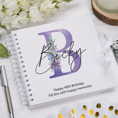 Personalised Any Name Monogram Sentiment Scrapbook Photo Album Guest Book