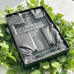 1st Holy Communion Gift, Personalised First Communion Engraved Cross Keepsake Gift For a Boy or Girl