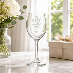 Personalised Engraved Wine Glass | Gift For Auntie, Gift Boxed Personalised glassware ukgiftstoreonline