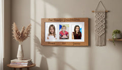 Grandchildren Personalised Triple Engraved Wooden picture photo frame 6"x4" Grandchildren Photo Frame ukgiftstoreonline