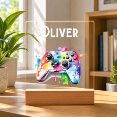 Personalised LED Lamp, Kids Night Light Gift, Gamer Light, Birthday Gifts for Kids, Game Controller Personalised Heart Gifts ukgiftstoreonline