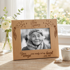 Remembrance Photo Frame – Wooden Memorial Picture Frame With Engraved Tribute Photo Frame ukgiftstoreonline