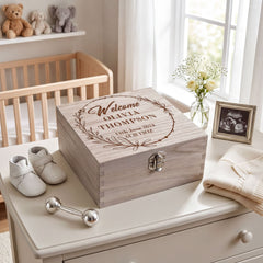Personalised Wooden Memory Box - Large Hinged Keepsake Chest For Boys & Girls Keepsake Memory Box ukgiftstoreonline