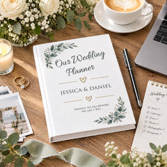Personalised Wedding Planner, Eucalyptus Leaf Organiser Book, A5 ukgiftstoreonline