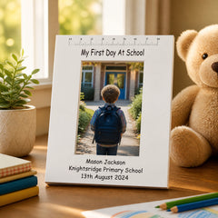 Personalised First Day At School White Photo Frame Engraved Photo Frame ukgiftstoreonline