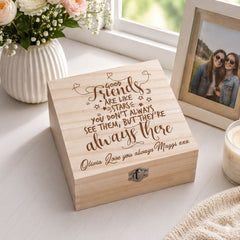 Personalised Keepsake Box - Custom Engraved Wooden Photo Storage Gift For Friendship Keepsake Memory Box ukgiftstoreonline
