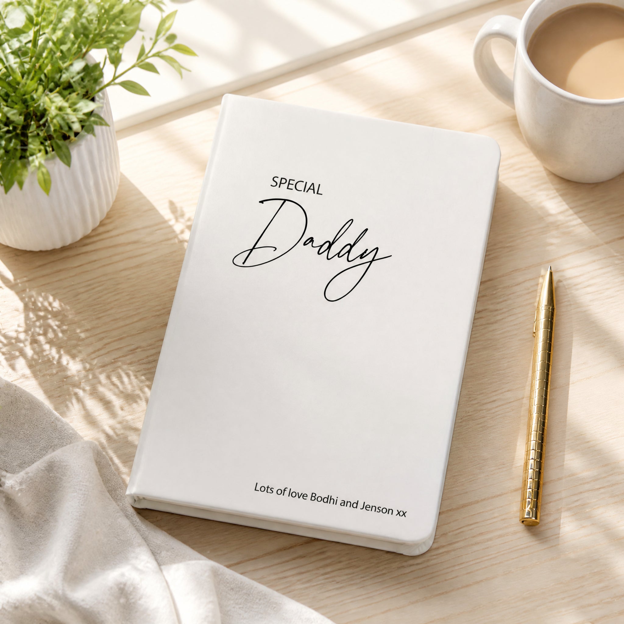 Personalised Daddy Notebook, A5 100 Lined Pages, Rear Pouch Gifts Personalised Notebook ukgiftstoreonline