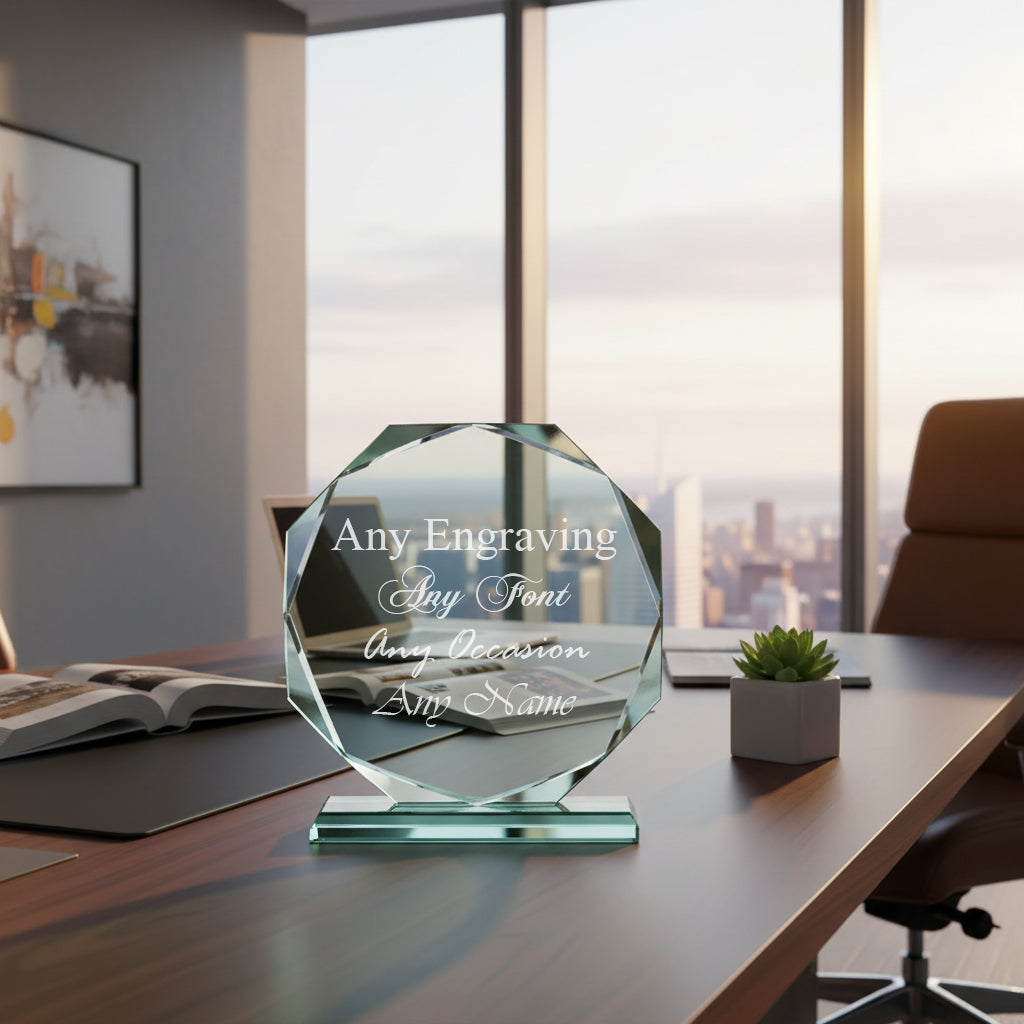 Large Jade Glass Personalised 15cm Trophy Any Engraving or Occasion