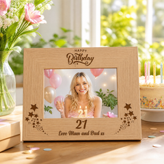 Personalised Birthday Photo Frame, Wooden Happy Birthday Gift Birthday Photo Frame ukgiftstoreonline