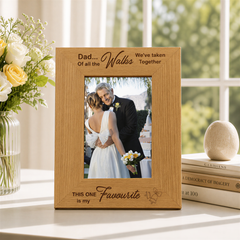 Father Of Bride Gift | Favourite Walk Wooden Photo Frame For Dad wedding photo frame ukgiftstoreonline