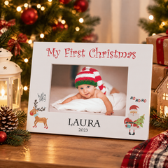 Personalised My First Christmas Festive Photo Frame Landscape Photo Frame ukgiftstoreonline
