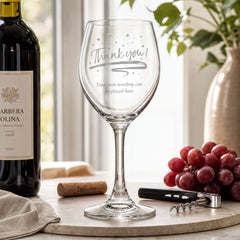 Personalised Engraved Wine Glass – Custom Thank You Message In Gift Box Personalised Wine Glasses ukgiftstoreonline