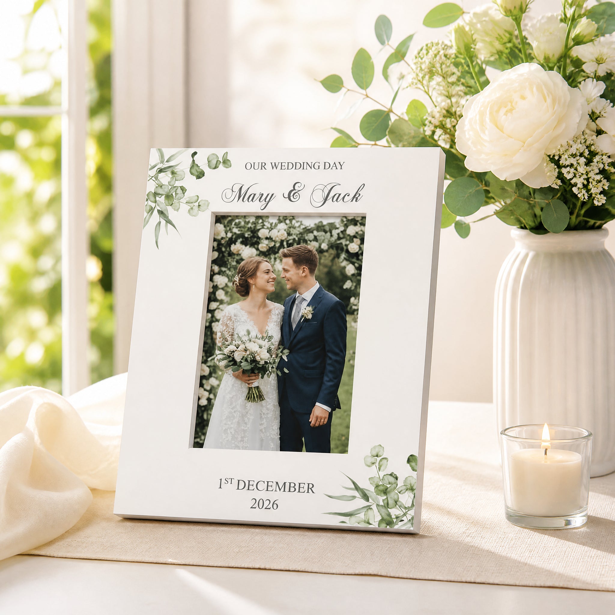 Personalised On Our Wedding Day Elegant Photo Frame Gift For Couple Photo Frame ukgiftstoreonline