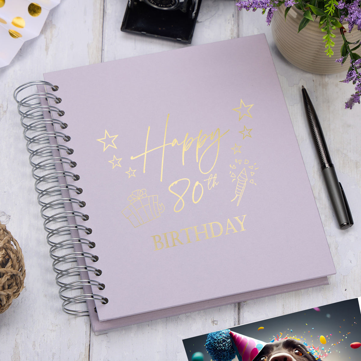 Large 80th Birthday Photo Album Memory Keepsake Gift With Presents Multiple Colours