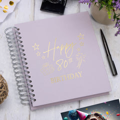 Large 80th Birthday Photo Album Memory Keepsake Gift With Presents Multiple Colours